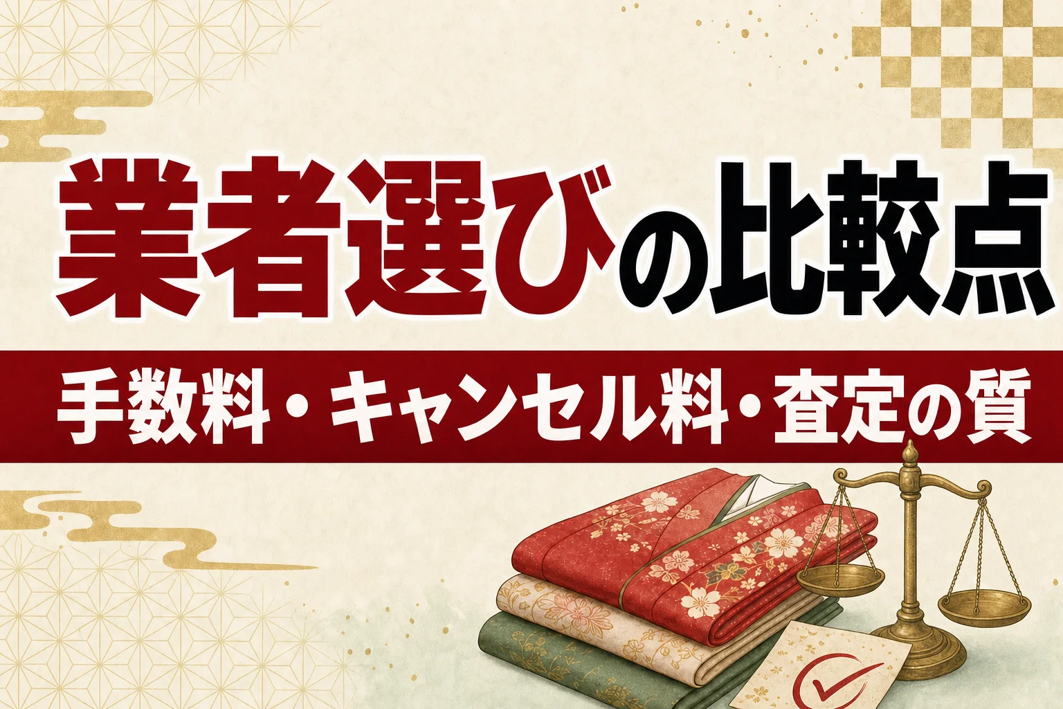 着物買取業者の比較ポイント7つ｜手数料・キャンセル料・査定の質