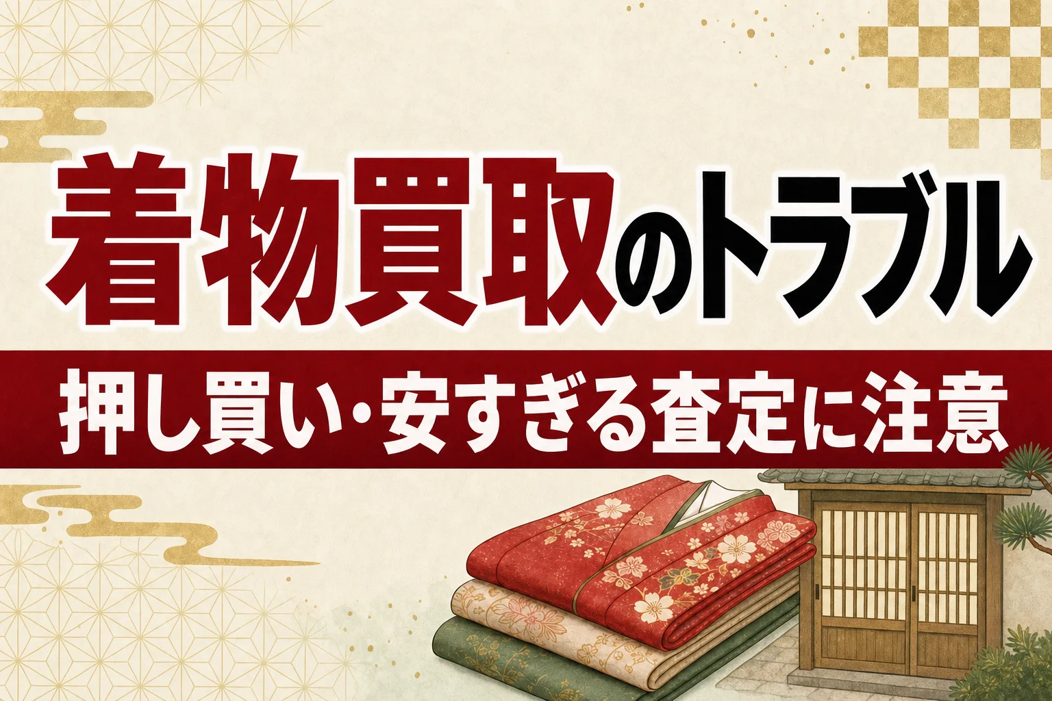 着物買取のトラブル事例5つと対処法|押し買い・安すぎる査定に注意