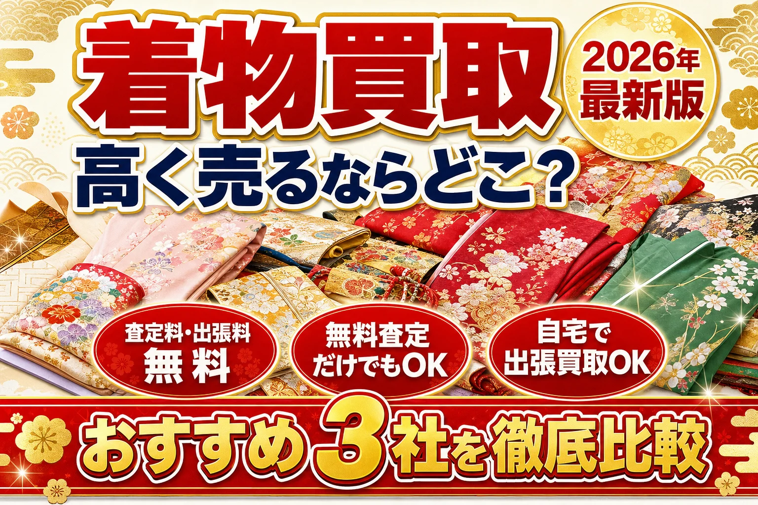 着物買取 高く売るならどこ？ おすすめ3社を徹底比較 査定料・出張料無料 2026年最新版